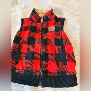 Carter's Red and Black Checkered Vest